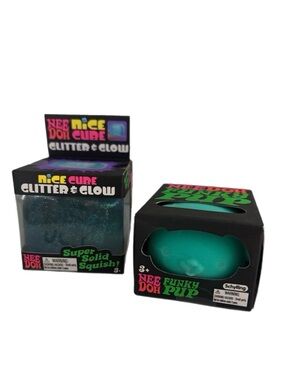 Authentic Schylling NeeDoh Glitter & Glow & Funky Pup - sensory fidget bundle